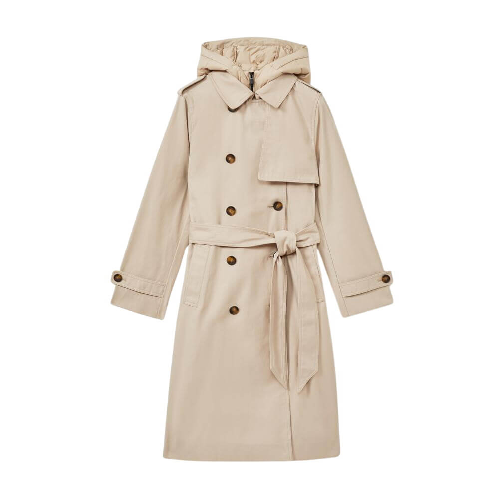 REISS Azura Petite Hooded Insert Trench Coat